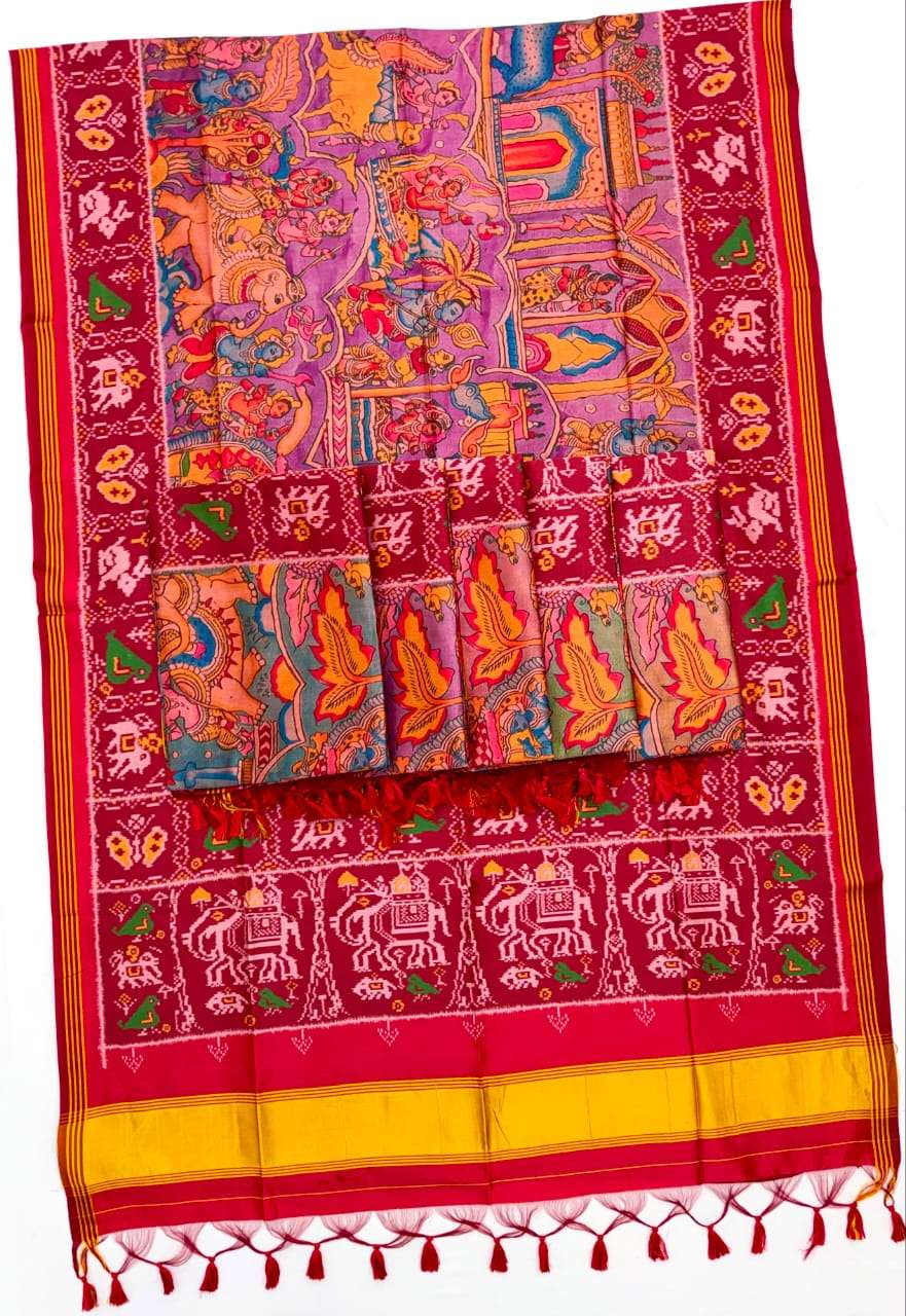 PATOLA HERITAGE OF GUJARAT PATAN PATOLA PRINT ON SILK FABRIC SAREE WHOLESALE IN SURAT